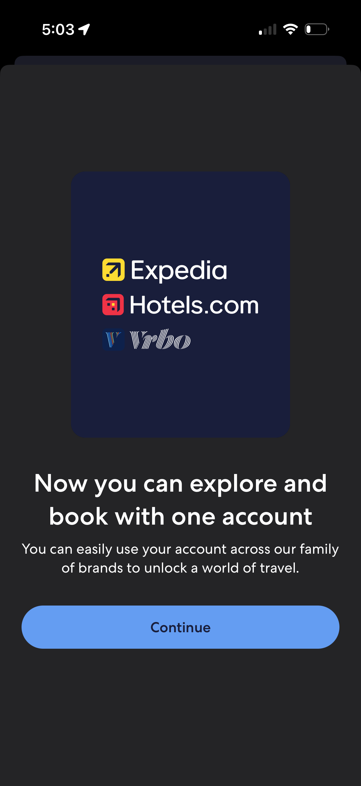 expedia login screenshot
